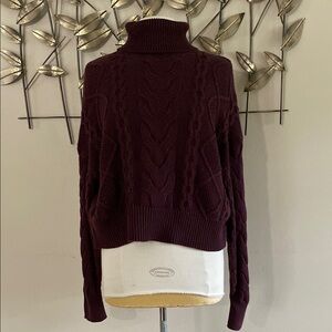 Forever 21 Burgundy Turtleneck Sweater with Cozy Knit